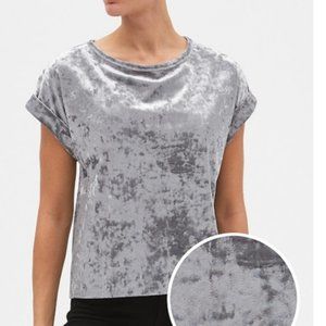 GAP Silver Crushed Velvet Top Small